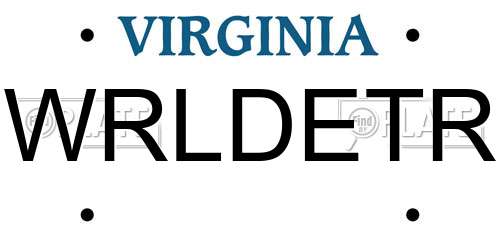 WRLDETR Virginia License Plate