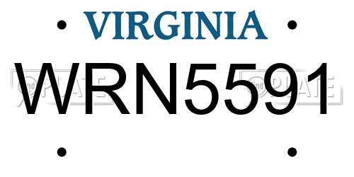 WRN5591 Virginia License Plate