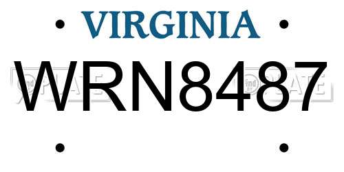 WRN8487 Virginia License Plate