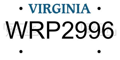 WRP2996 Virginia License Plate
