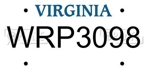 WRP3098 Virginia License Plate