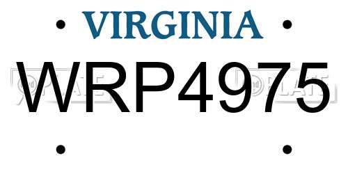 WRP4975 Virginia License Plate