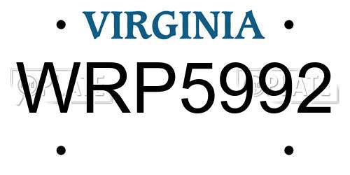 WRP5992 Virginia License Plate