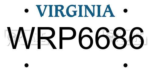 WRP6686 Virginia License Plate