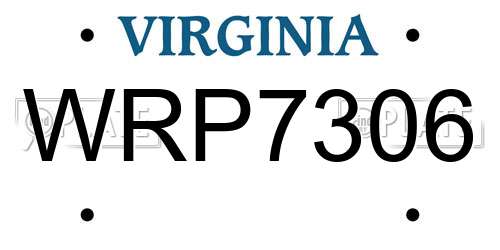 WRP7306 Virginia License Plate