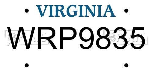 WRP9835 Virginia License Plate