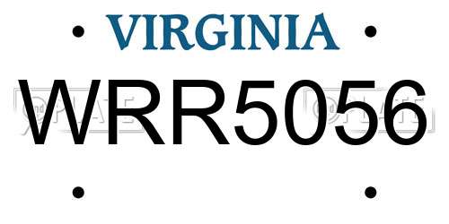 WRR5056 Virginia License Plate