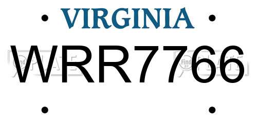 WRR7766 Virginia License Plate