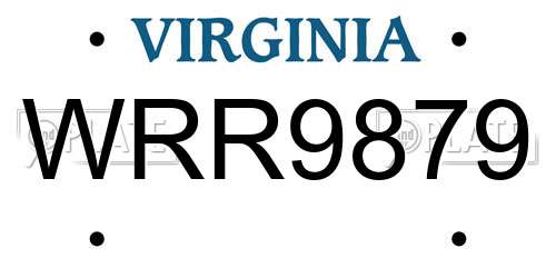 WRR9879 Virginia License Plate