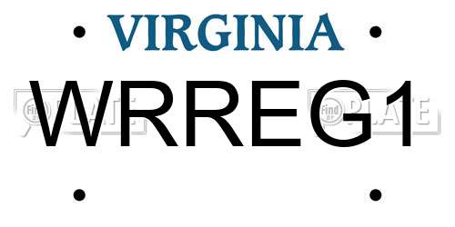 WRREG1 Virginia License Plate