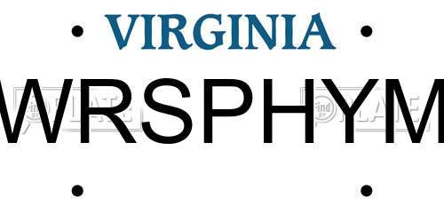 WRSPHYM Virginia License Plate