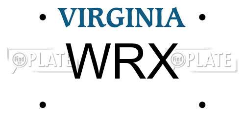WRX Virginia License Plate