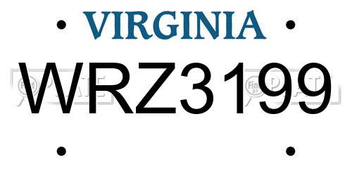 WRZ3199 Virginia License Plate