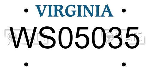 WS05035 Virginia License Plate