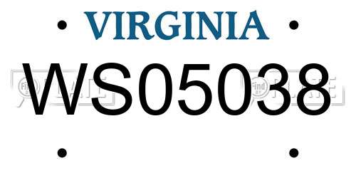 WS05038 Virginia License Plate
