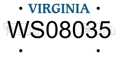 WS08035 Virginia License Plate