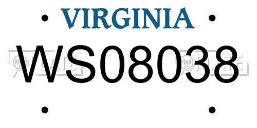 WS08038 Virginia License Plate
