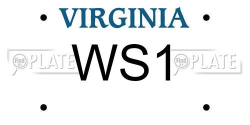 WS1 Virginia License Plate