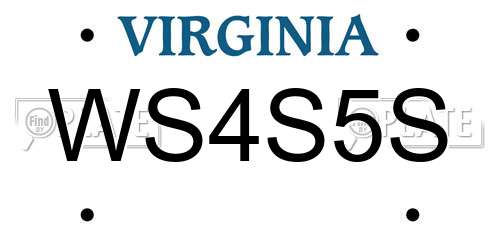 WS4S5S Virginia License Plate