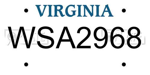 WSA2968 Virginia License Plate
