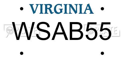 WSAB55 Virginia License Plate