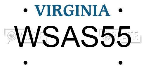 WSAS55 Virginia License Plate