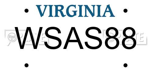 WSAS88 Virginia License Plate