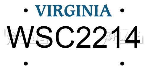 WSC2214 Virginia License Plate