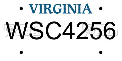 WSC4256 Virginia License Plate