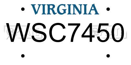 WSC7450 Virginia License Plate