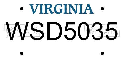 WSD5035 Virginia License Plate