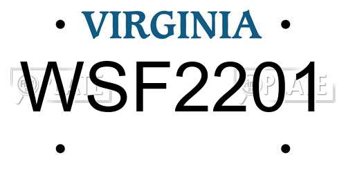 WSF2201 Virginia License Plate