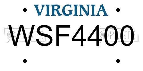 WSF4400 Virginia License Plate