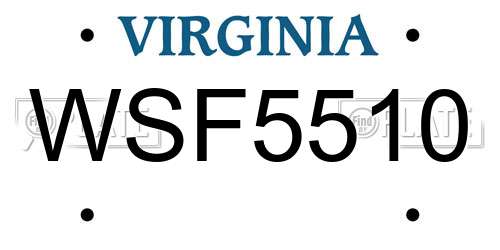 WSF5510 Virginia License Plate