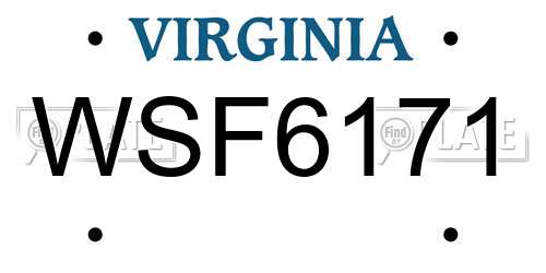 WSF6171 Virginia License Plate
