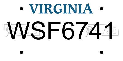 WSF6741 Virginia License Plate