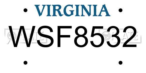 WSF8532 Virginia License Plate