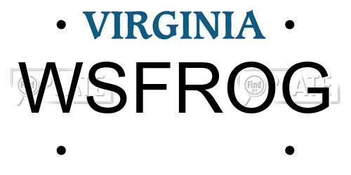 WSFROG Virginia License Plate