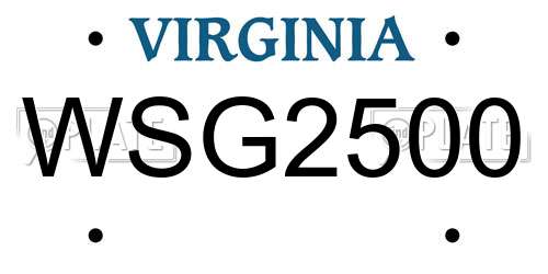 WSG2500 Virginia License Plate