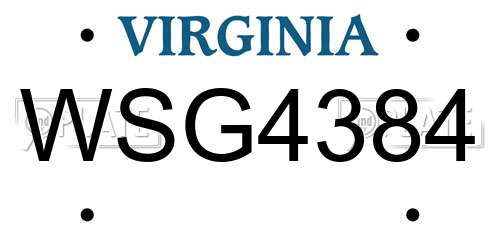 WSG4384 Virginia License Plate