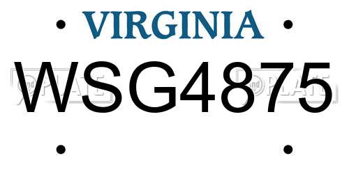 WSG4875 Virginia License Plate