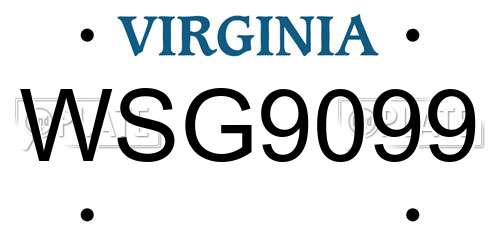 WSG9099 Virginia License Plate