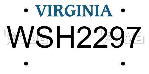 WSH2297 Virginia License Plate