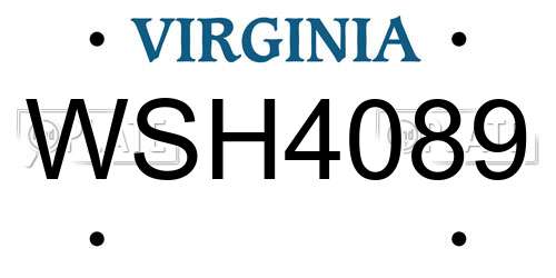 WSH4089 Virginia License Plate