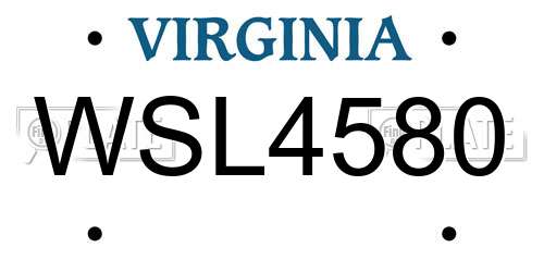 WSL4580 Virginia License Plate