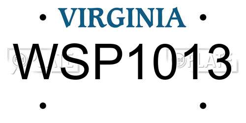WSP1013 Virginia License Plate
