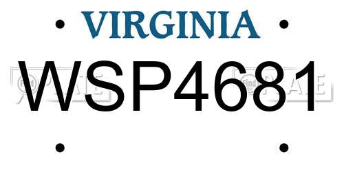 WSP4681 Virginia License Plate