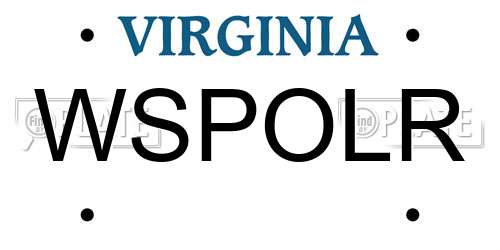 WSPOLR Virginia License Plate