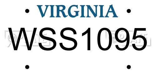 WSS1095 Virginia License Plate