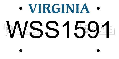 WSS1591 Virginia License Plate